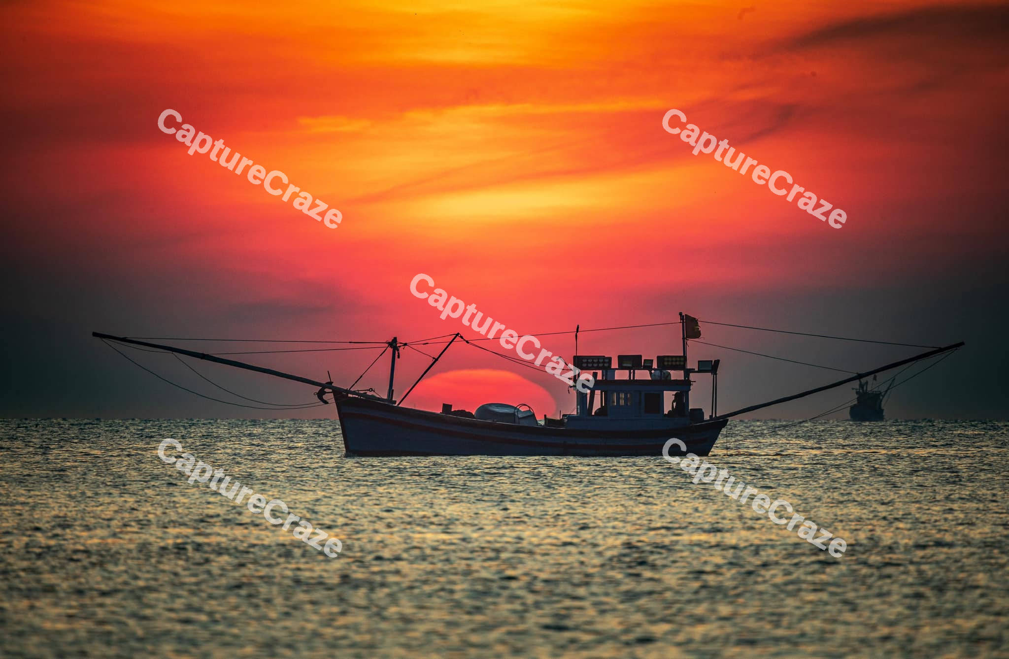 Boat in the middle of the sea